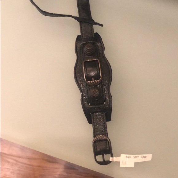 Balenciaga Black Leather Bracelet - Picture 1 of 5